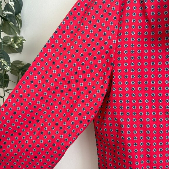 Alfred Dunner Vintage Long Sleeve Front Button Blouse Red Women’s Size 14 - Picture 6 of 8